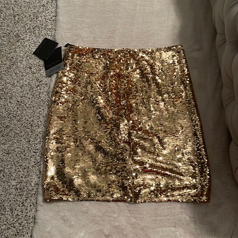 New gold sequin skirt